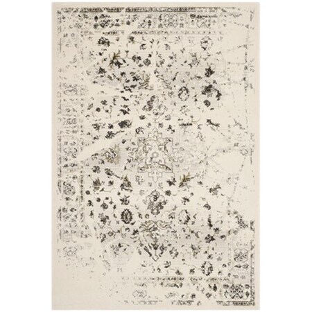 Safavieh Porcello Power Loomed Small Rectangle Rug- Ivory - Light Grey- 4 x 5 ft. 7 in. PRL3743B-4